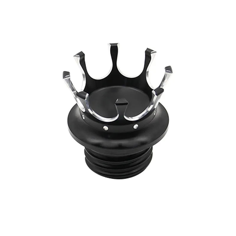 Harley-Davidson Fatty Dai Na Crown aluminium fuel tank cap in black, bronze, gold, electroplated and black/white finishes