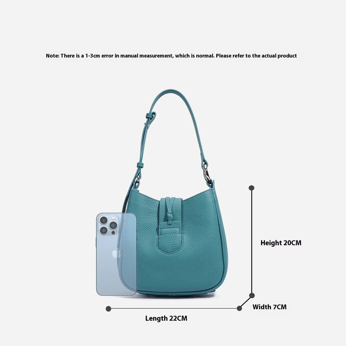 Large capacity commuter soft leather crossbody bag in bucket shape with sewing line details