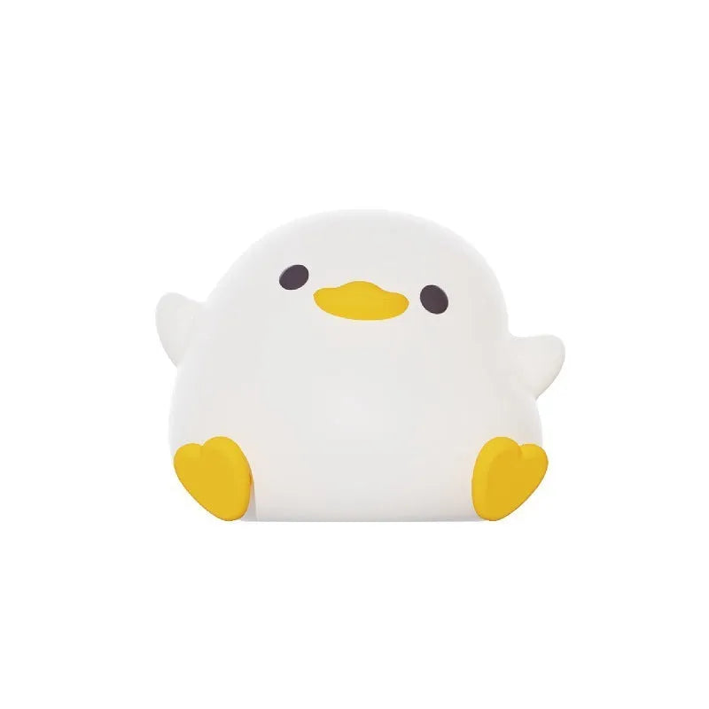 Doudou Duck silicone night light with squeeze control USB charging, 122x105x92mm