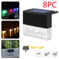 Waterproof RGB LED solar step light with crystal-like amber colour ABS plastic IP65 650 mm for garden path