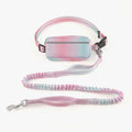 Blue hands-free dog leash with waist belt and adjustable 120-183cm reflective traction rope
