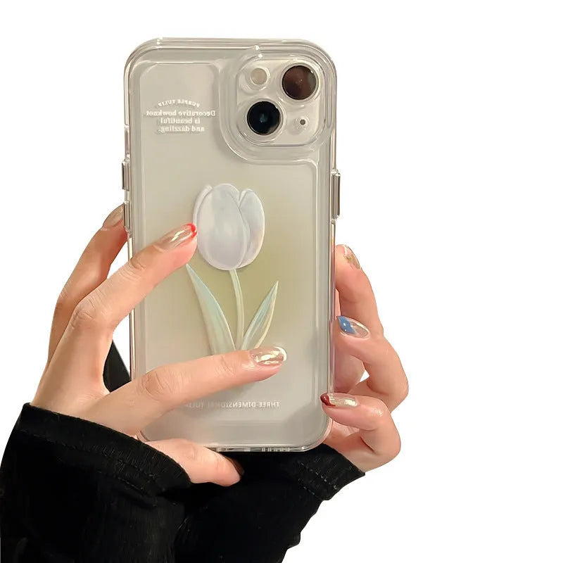 Tulip all-inclusive TPU phone case in space shell gradient colours for iPhone protection