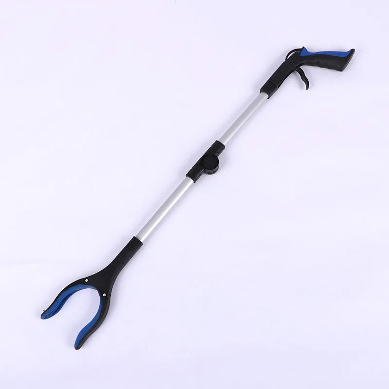Foldable aluminium garbage clamp with magnetic chuck shown extended to 80cm and folded to 42cm