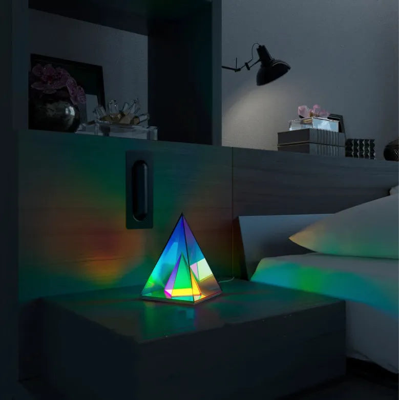 Creative night light acrylic cube LED colour box with USB power and push-button switch in three sizes 15 22 30 cm