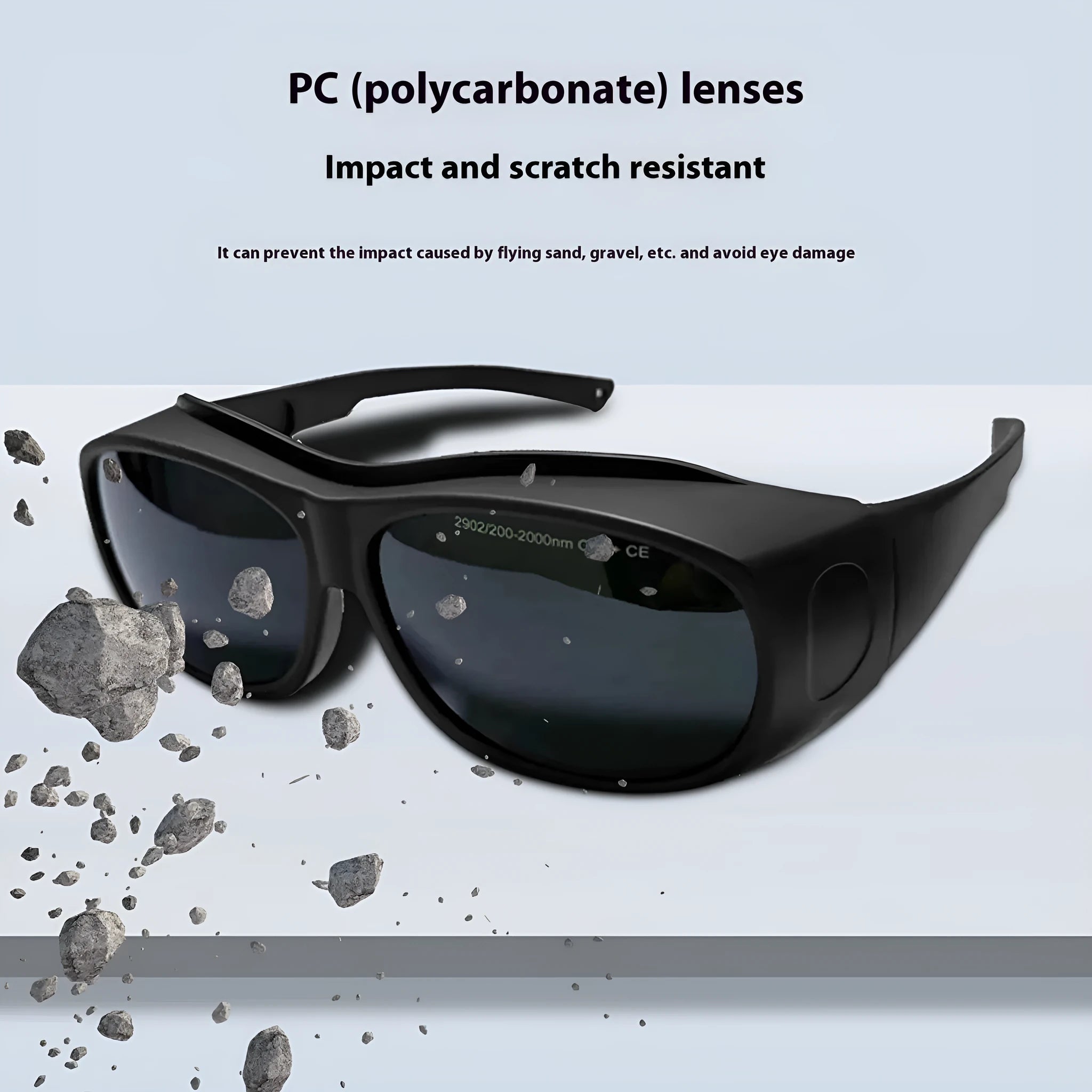 PC laser protection goggles for skin rejuvenation and welding with cleaning cloth.