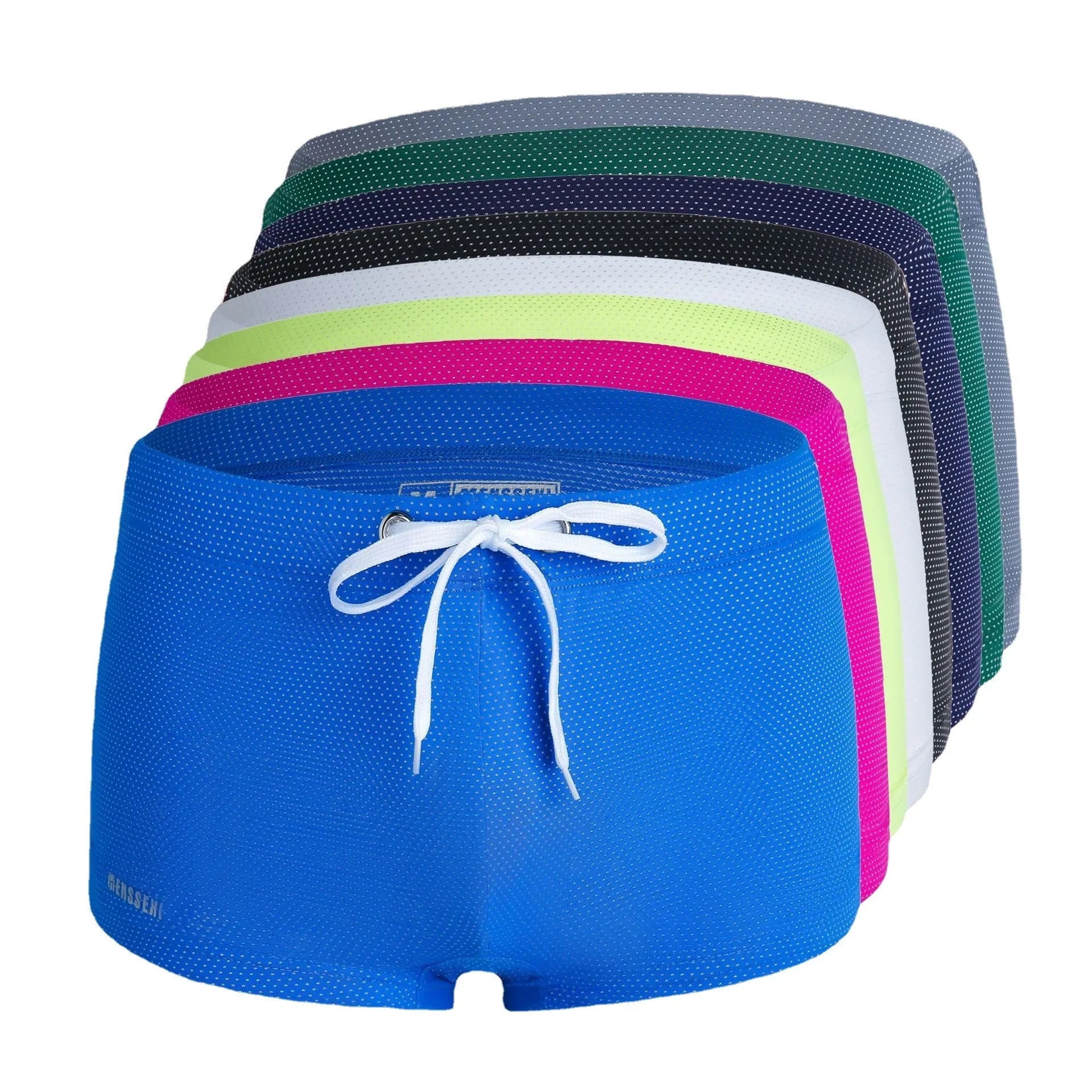 Men's lace nylon low waist swimming trunks in various colours for swimming and hot spring use