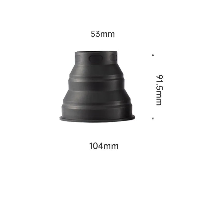 Silicone lens mask light shield in two sizes, S 53-67mm and M 72-105mm, with spray matt paint finish for SLR and mobile phone photography