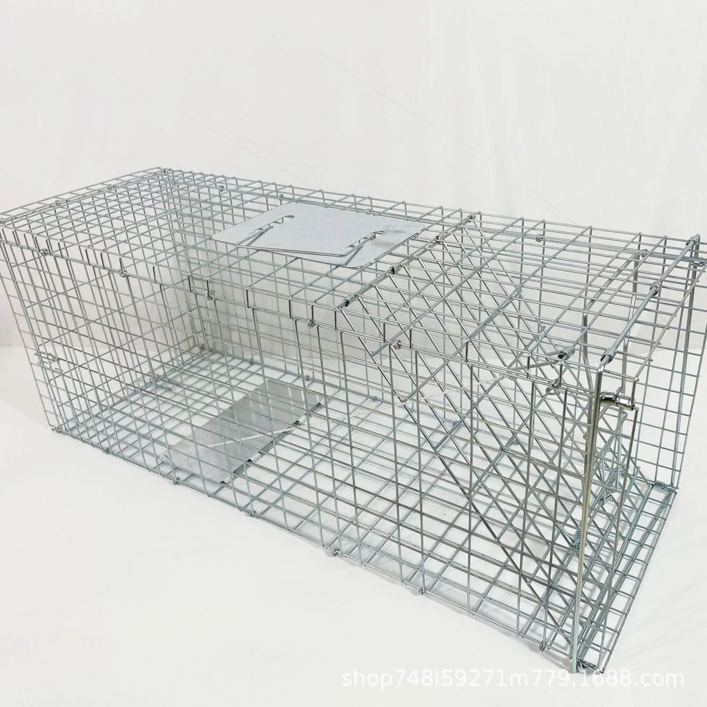 Fully automatic galvanized steel foldable cat trap cage with pedal mechanism