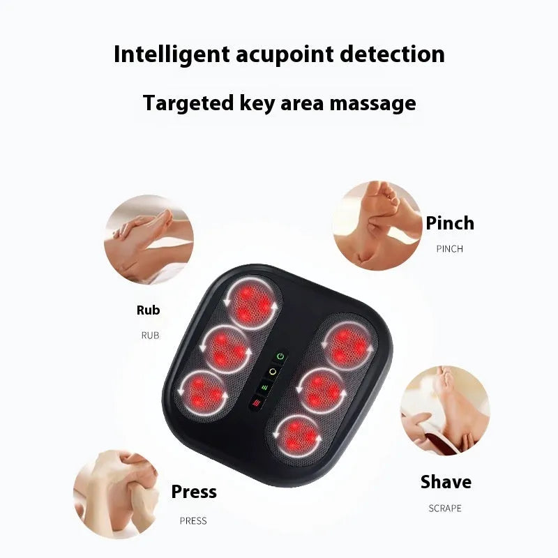 Multifunctional foot massager with acupuncture point kneading in black, green, orange, and red colour options
