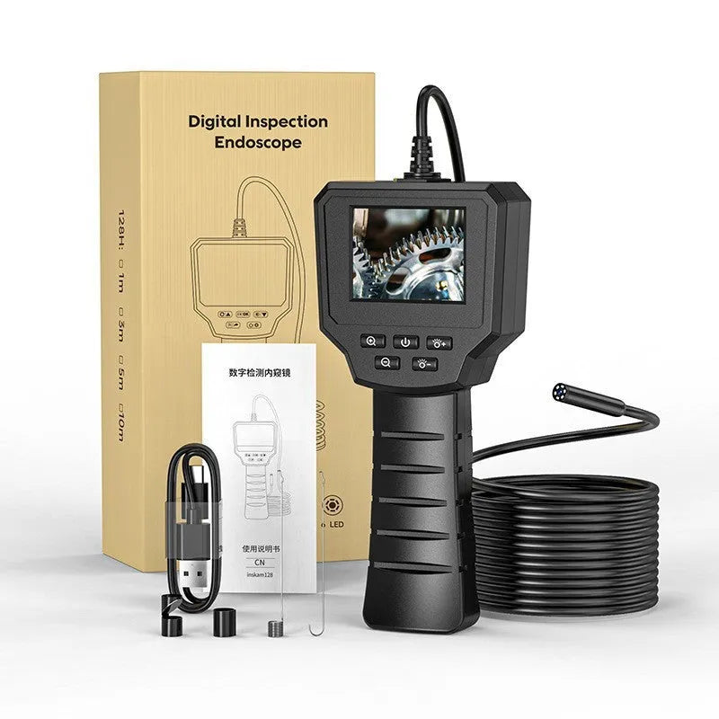 HD waterproof endoscope camera with 8mm probe for automotive and pipe inspection
