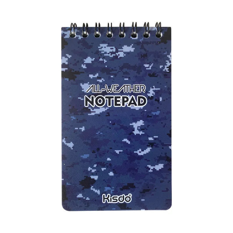 Waterproof spiral notebook with stone paper pages in camouflage colour options