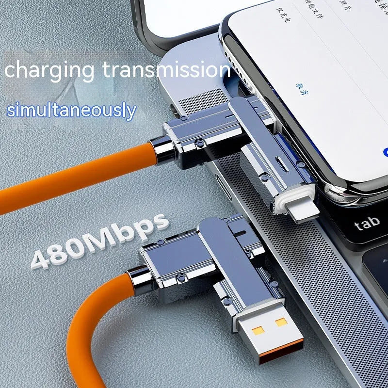 Fast charge mobile phone cable with zinc alloy connectors in multiple colour options