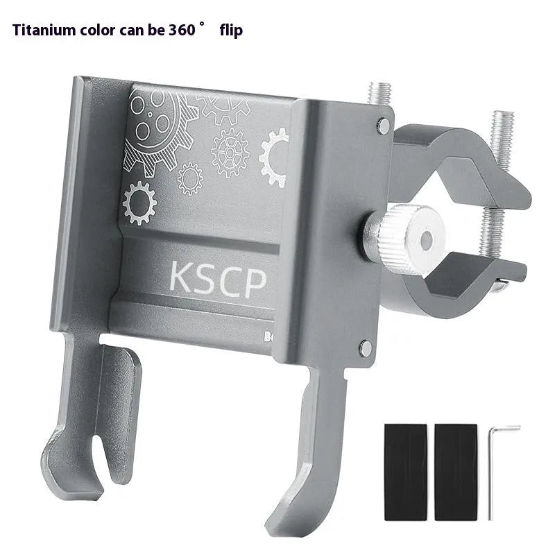 Aluminum alloy mobile phone holder mounted on bicycle handlebar in black colour option