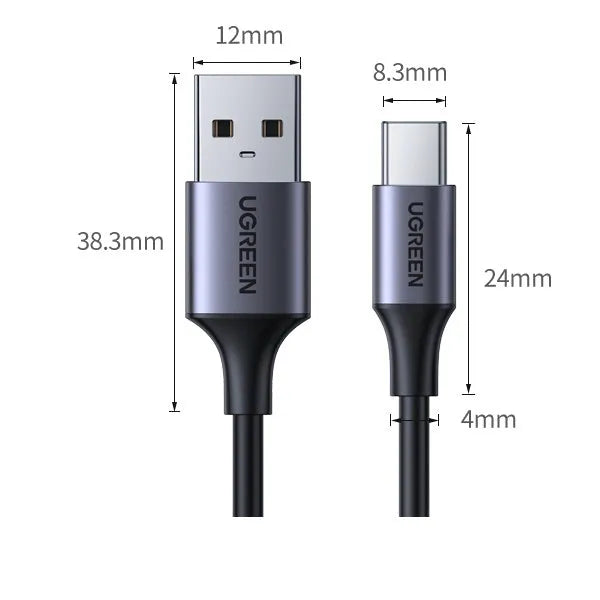 Black Lvlian USB data cable with straight connector, 1 metre long, for phone charging and computer sync.