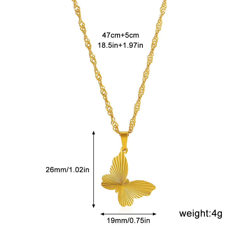 18K real gold plated stainless steel pleated small round pendant necklace on white background