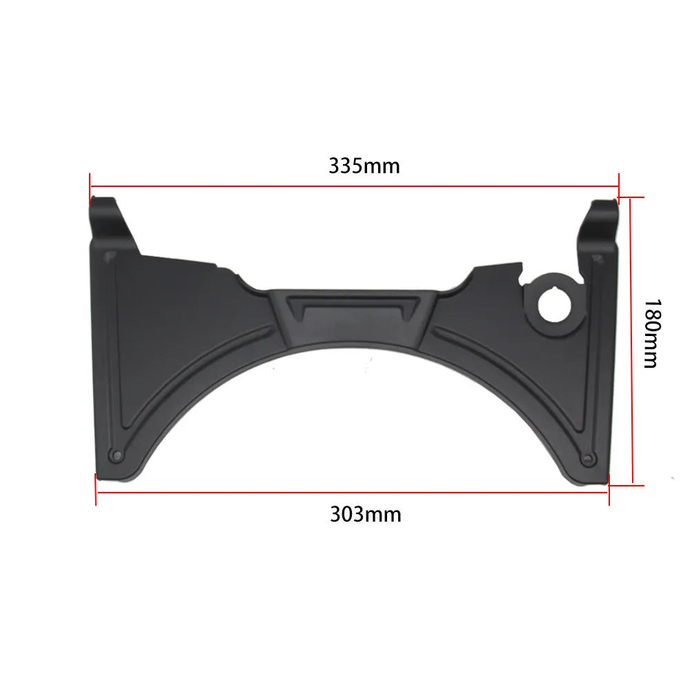 Matte black ABS plastic cockpit fairing for BMW R1250GS motorcycle, showing extended height and mounting points.
