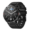 T30 smart watch with black silicone strap showing health stats on a circular 52mm screen.