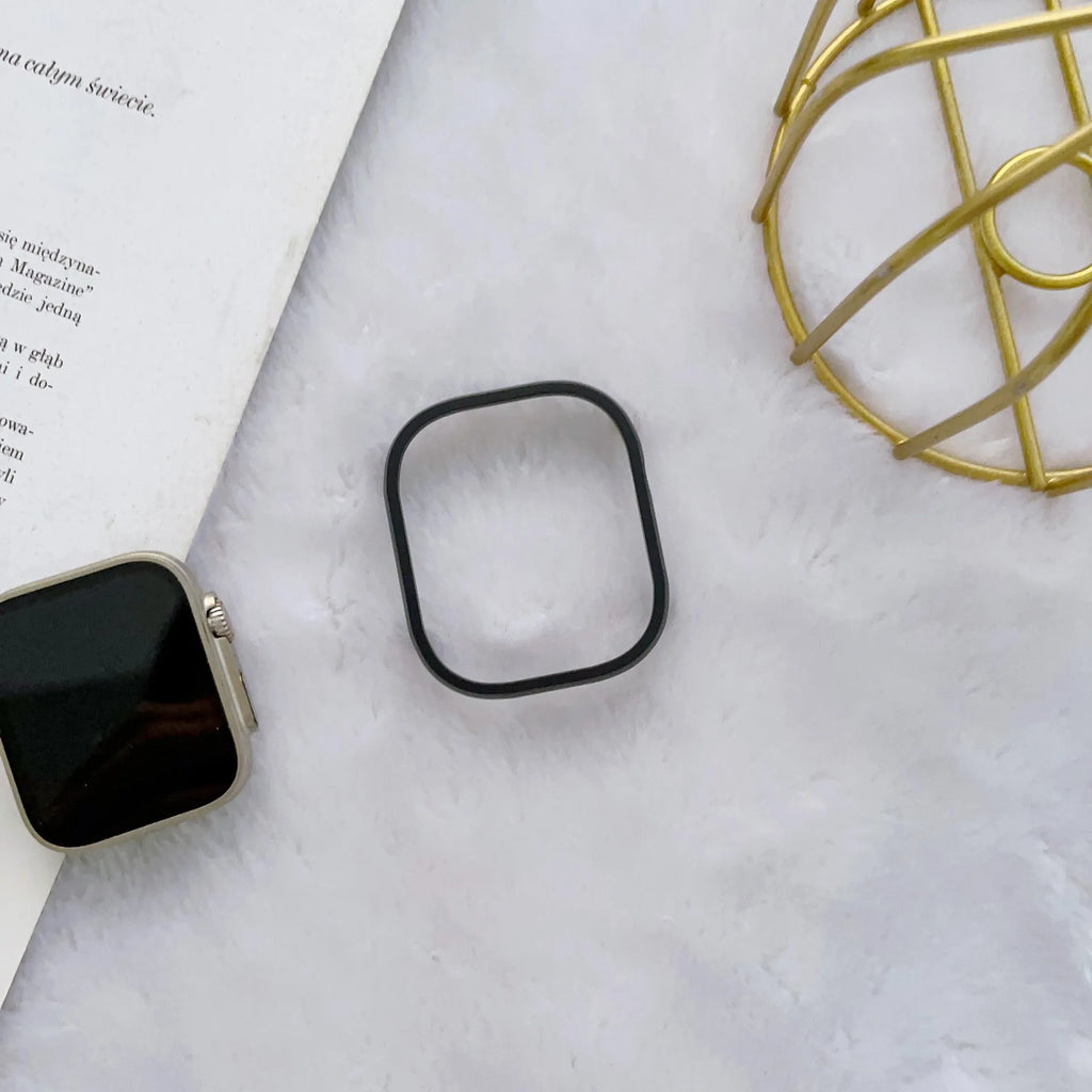 Lightweight anti-fall watch case for Apple Ultra 49mm in PC, shown in silver with customised interface.