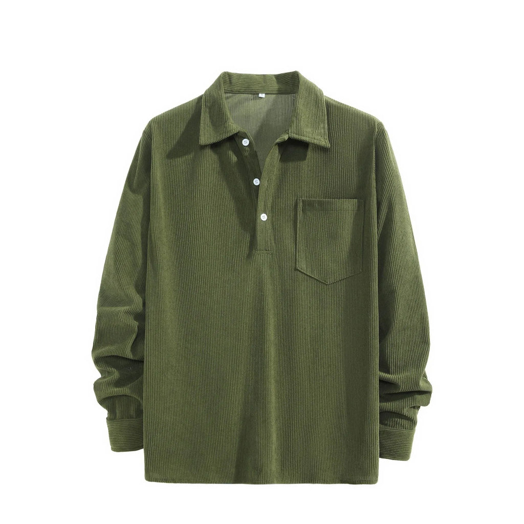American retro casual pullover bottoming shirt in polyester, loose fit, black colour option