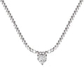 925 silver heart necklace for women in platinum white or platinum black electroplated finish