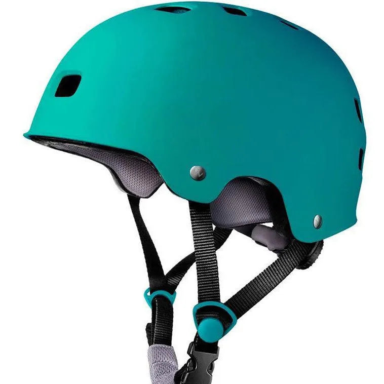 A children's skateboarding helmet shown in one of ten available colours, featuring an ABS plastic shell and EPS foam liner.