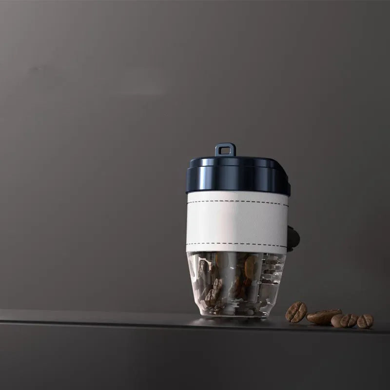 Coffee cup shaped solid car air freshener in black, brown, white, orange, or green.