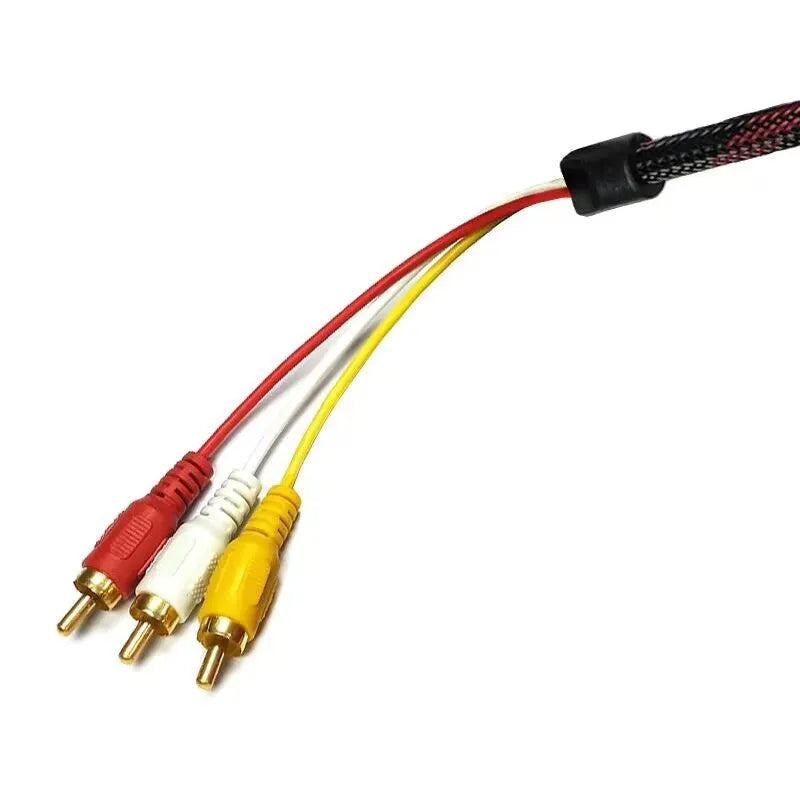 HDMI to AV15 M adapter cable with gold connectors and 1.5m black cable