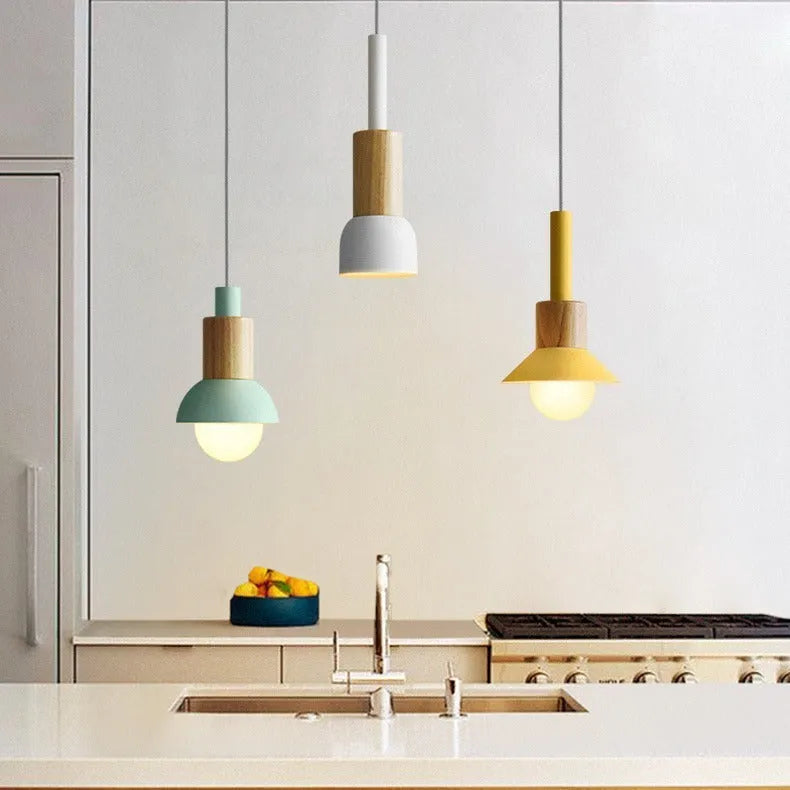 Nordic style minimalist table light for bedside or bar, 220V, available in pink, yellow, green, or white