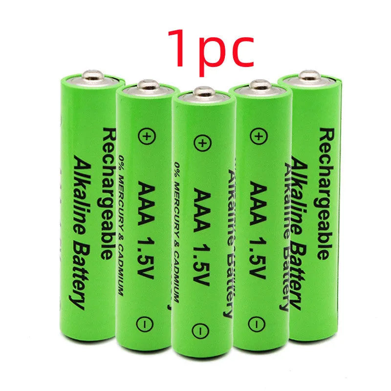 Pack of green AA alkaline rechargeable batteries labelled 3000mAh 1.5V.