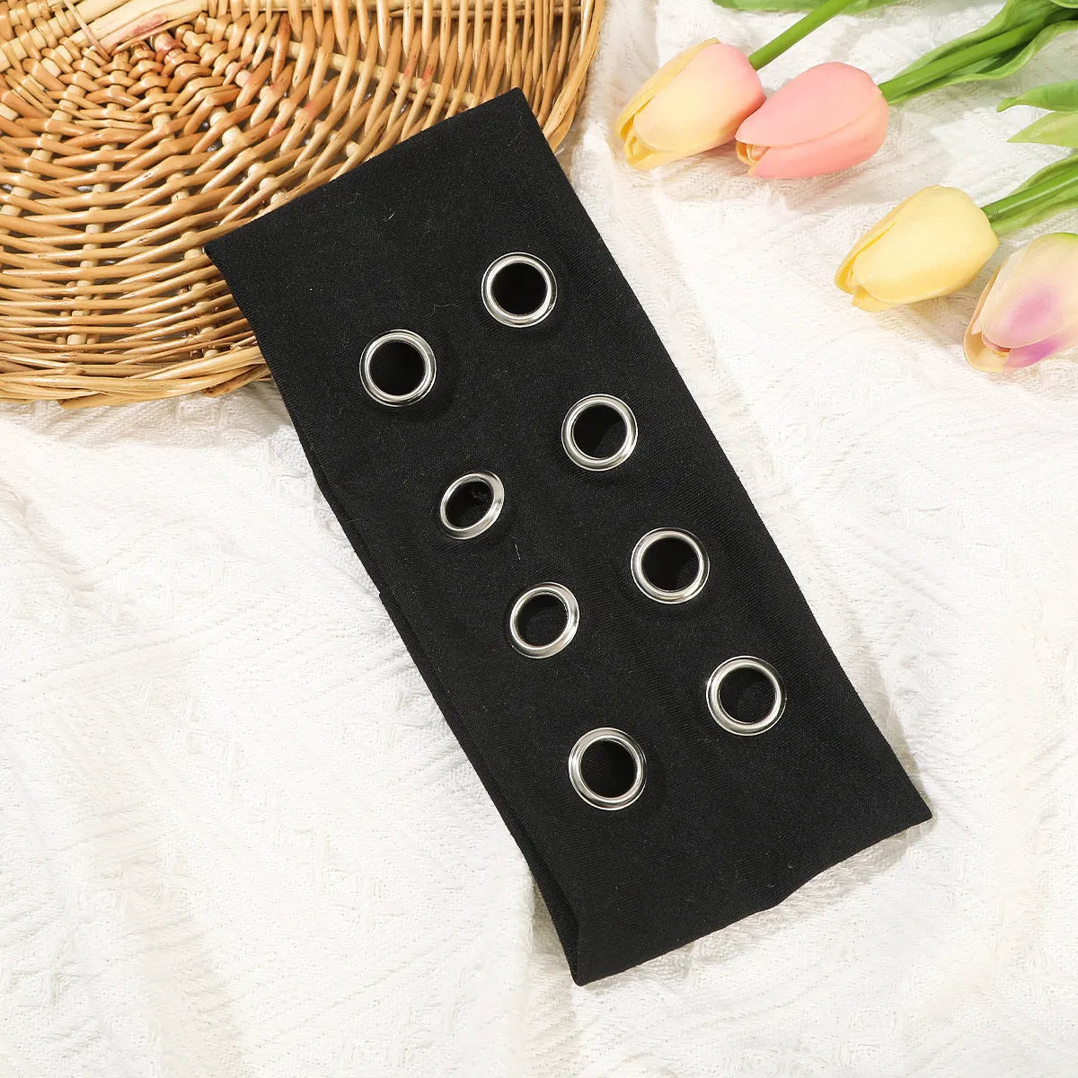 Hollow metal exercise hair band in punk style with seven colour options