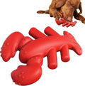 Red nylon chew toy for large dogs measuring 170mm long with dimensions for aggressive chewers