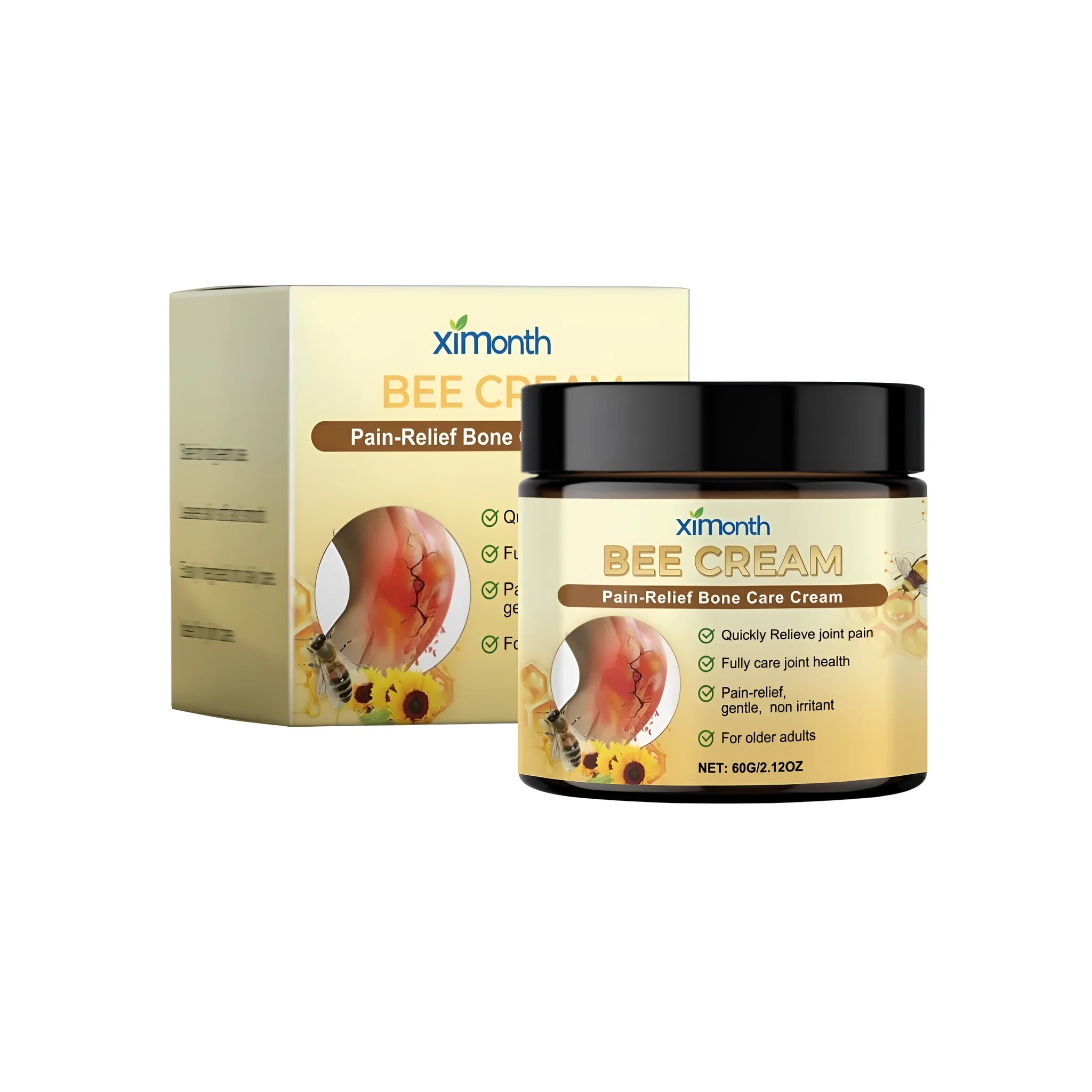 60g tube of pain-relief bone care cream with bee venom, arnica and glucosamine