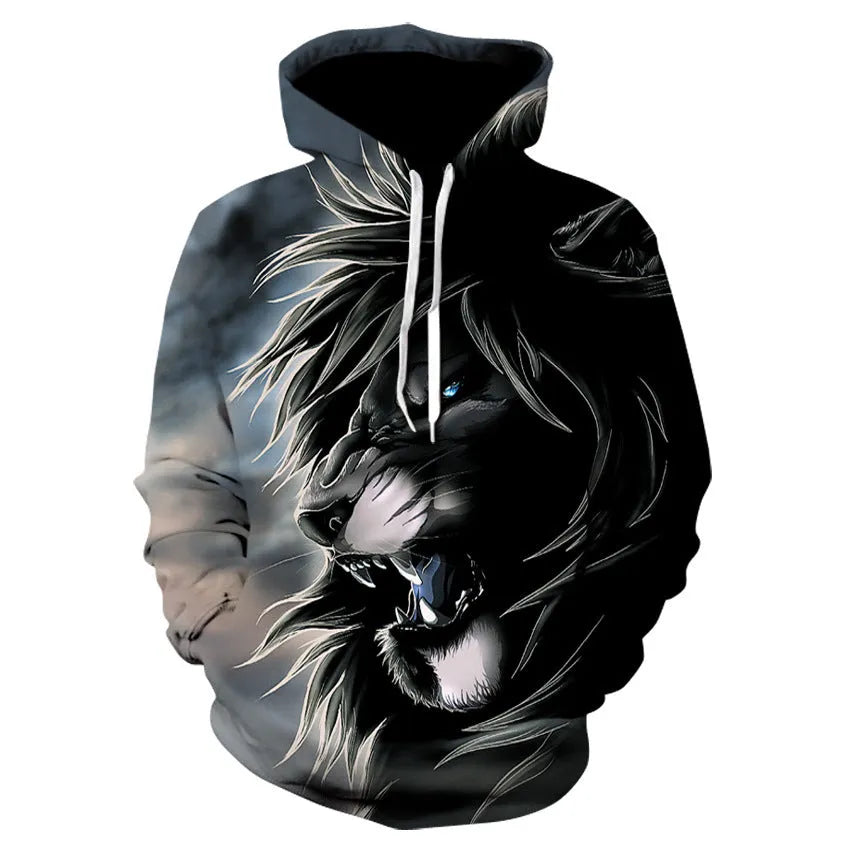 Animal 3D digital print polyester hoodie in sizes XXS to 6XL with colour options WS231 to WS246