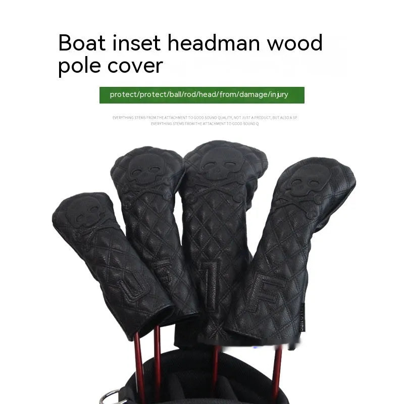 Black and white golf wooden pole waterproof protective cover made from PU material