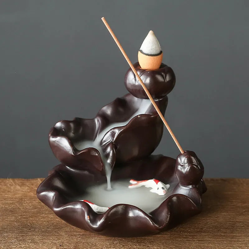 Ceramic backflow incense burner ornament in modern simplicity style