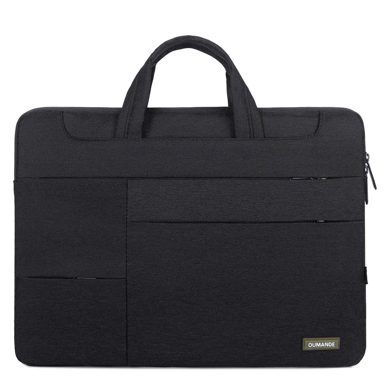 15.6-inch waterproof Oxford cloth laptop bag in dark grey with sewing line detailing