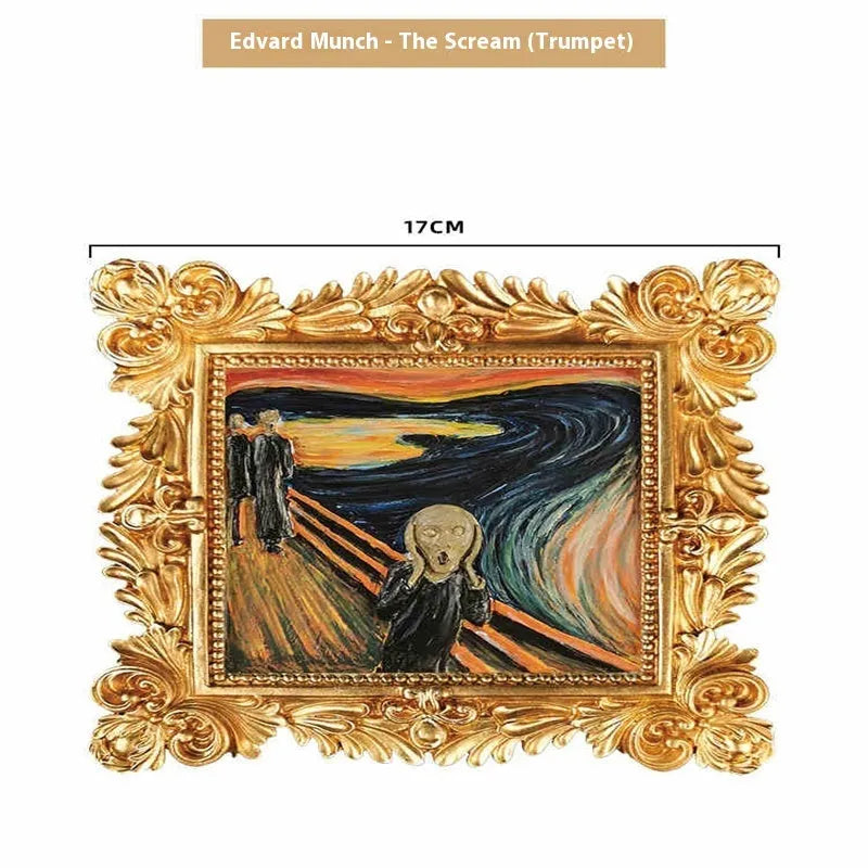 DIY filled oil painting craft kit with epoxy clay base, acrylic paints, and brushes for creating textured Van Gogh or Monet art reproductions.