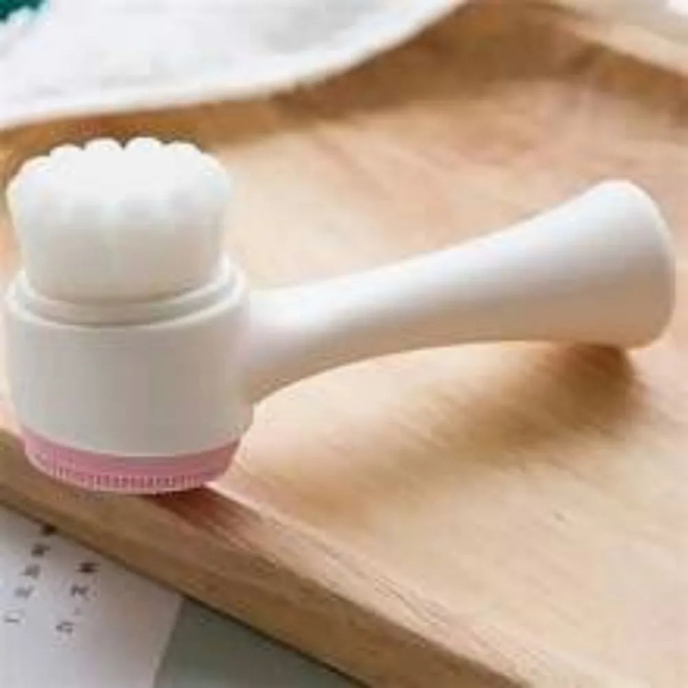 Blue nylon pet paw brush for cleaning and massaging dog and cat paws.