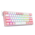K617 mechanical keyboard with RGB lighting in white pink colour option