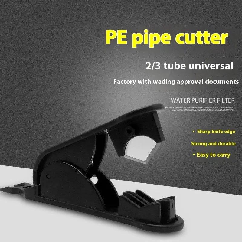 Black portable water purifier tube cutter with stainless steel knife body for household filter pipe