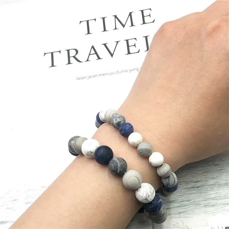 Handmade universe wind planet stone bracelet with U-shaped bead in unisex design