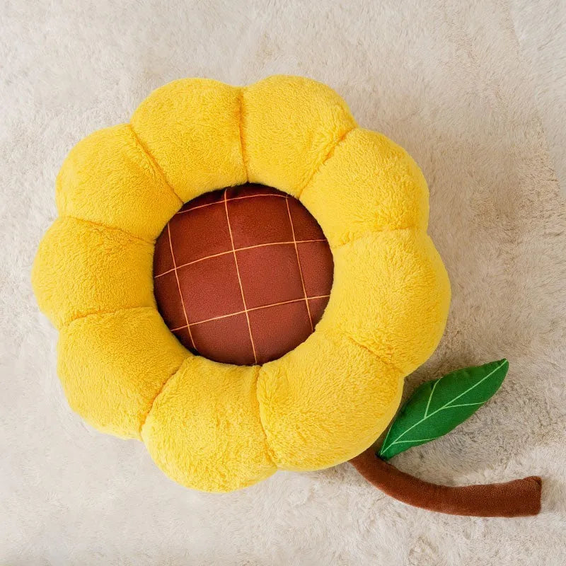 Soft PV velvet cat nest mat pet bed with removable cover in sunflower, dinosaur, or chinchilla patterns.