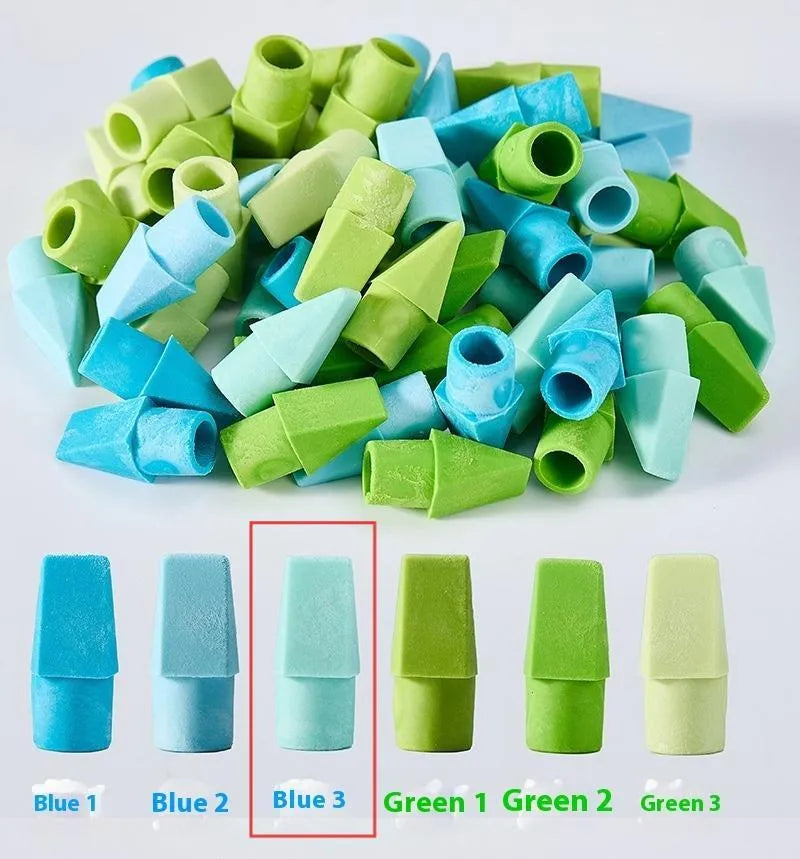 Knife head bullet eraser in TPR with multiple colour options including Morandi and bright shades