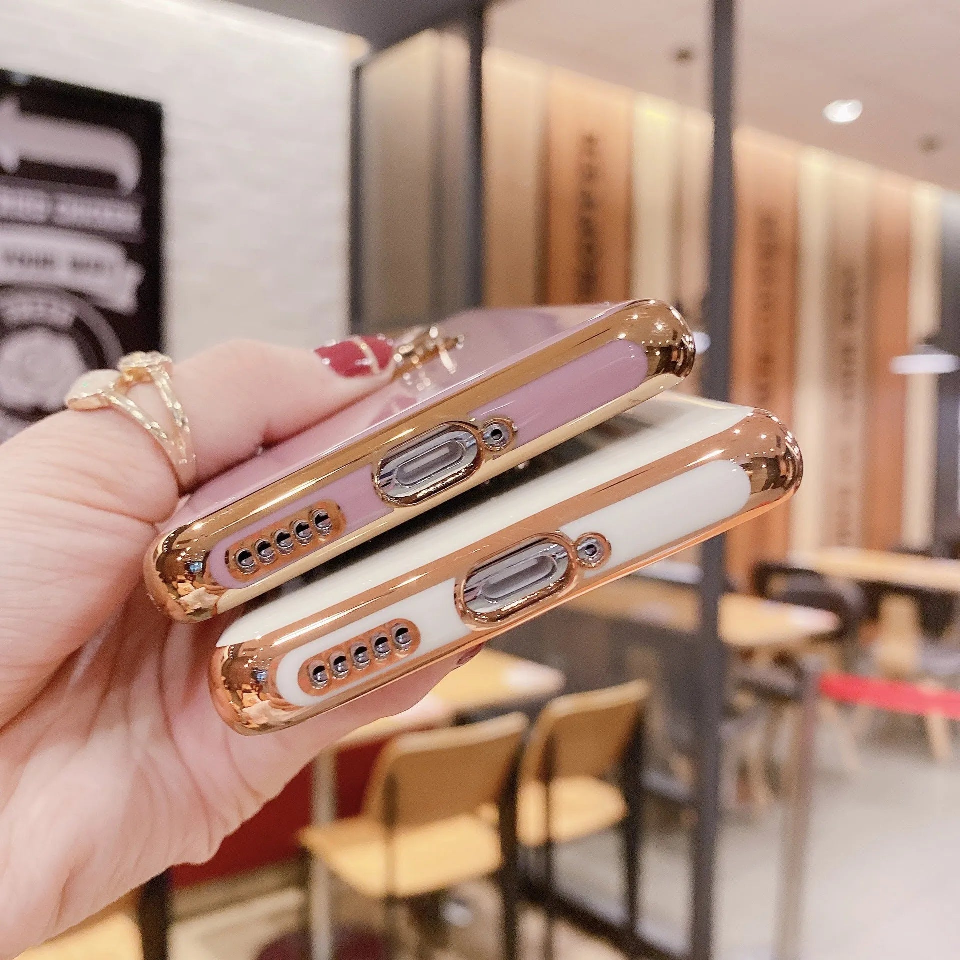Huawei magnetic car mount phone case with TPU back cover and integrated electroplated ring bracket