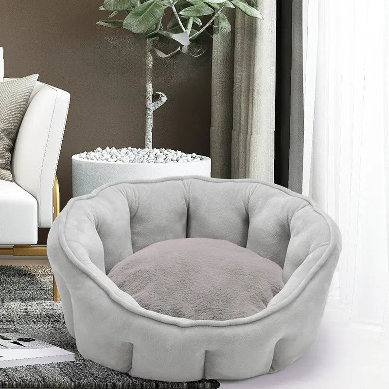 Plush thickened cat kennel mat house with removable hammock in grey green pink yellow colours