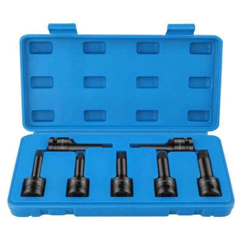 Set of 7 alloy broken stud spanners for electric wrench, 60mm and 78mm models