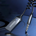 Black USB Bluetooth audio receiver with Bluetooth 5.0, 5.0 Mbps rate and 1 m working radius