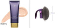 Waterproof body tattoo concealer cream bottle and brush in one of seven radiance shades.