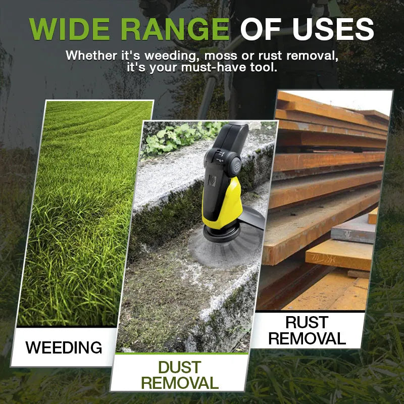 Stainless steel replacement brush head accessory for a lithium battery electric wire mower.