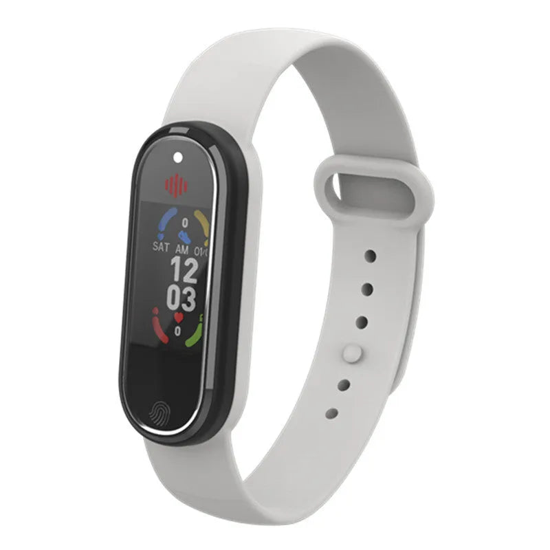 Electronic mosquito repellent bracelet with USB charging port, shown in black and white colour options
